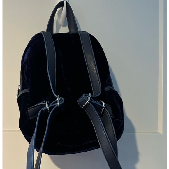 Cynthia Rowley blue velvet backpack.